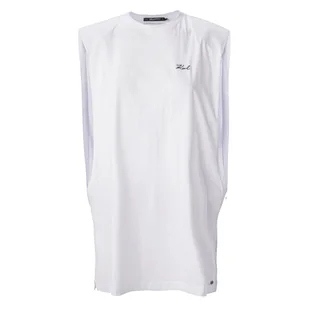 Damska Sukienka KARL LAGERFELD KARL DNA TUNIC W/ LOGO 230W2208-100 – Biały - Sukienki - miniaturka - grafika 1