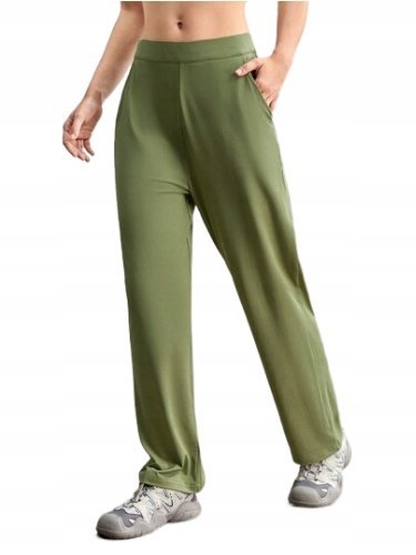 SHEIN SPODNIE PROSTE ZIELONE DAMSKIE CASUAL 38 ŁGM