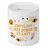 Skarbonki - Skarbonka na Urodziny 25 25te 25-te na Prezent z Nadrukiem ze Zdjęciem - miniaturka - grafika 1