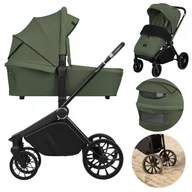 Wózki dziecięce - Wózek 2w1 GONDOLA SPACERÓWKA PRZÓD TYŁ AiryDots DUŻE KOŁA Lionelo Mika Plus - miniaturka - grafika 1