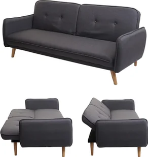 Sofa rozkładana HWC-J18, kanapa rozkładana sofa rozkładana sofa dla gości, funkcja spania tkanina/tekstylia 185cm ~ antracyt/szary - Sofy i kanapy - miniaturka - grafika 1