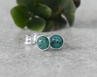 Kolczyki sztyfty z kuprytem w srebrze - Kolczyki - miniaturka - grafika 1