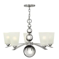 Lampy sufitowe - Żyrandol Lucy - kolor biały, srebrny - HK/ZELDA5 PN - miniaturka - grafika 1