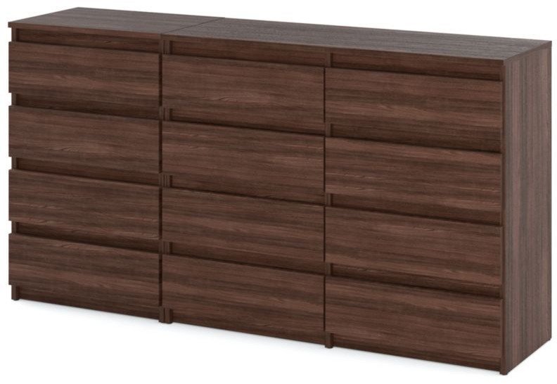 Komoda 12 Szuflad Brązowa Szafka Młodzieżowa 180cm Salon Sypialnia Wenge