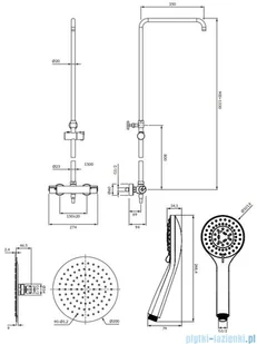 Omnires Y zestaw prysznicowy natynkowy termostatyczny chrom Y1244XOCR ___ RABAT W KOSZYKU! ___ | - Baterie umywalkowe - miniaturka - grafika 2