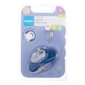 Smoczki uspokajające - MAM Night Silicone Pacifier 6m+ Raccoon smoczek 1 szt dla dzieci - miniaturka - grafika 1