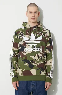 adidas Originals bluza męska kolor zielony z kapturem wzorzysta - Bluzy męskie - miniaturka - grafika 1