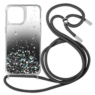 Etui i futerały do telefonów - Etui na iPhone 13 Pro Max Sequined Back With Removable Strap - czarny gradient - miniaturka - grafika 1