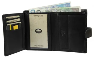 Portfel Męski Skórzany EL FORREST Skóra Duży Pionowy Bez Zapięcia Jedno Skrzydełko 1403 67 RFID CZARNY 13 x 10 x 2.5 [cm] - Portfele - miniaturka - grafika 2
