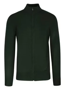 Sweter Zielony, Khaki, ze Stójką, Zapinany na Zamek, Ściągacze, Męski -BRAVE SOUL - Brave Soul - Swetry męskie - miniaturka - grafika 1