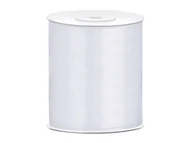 Pasmanteria - PartyDeco Tasiemka satynowa, biała, 100 mm/25 m TS100-008 - miniaturka - grafika 1