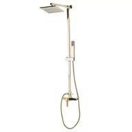 Zasłony prysznicowe - Beliani Kolumna prysznicowa z deszczownicą złota TAGBO - miniaturka - grafika 1
