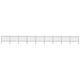 Vidaxl GSTORE z zaokrąglonymi końcami stalowe 15,3x1,2 m czarne GS-277673 - Ogrodzenia - miniaturka - grafika 1