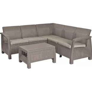 Allibert Meble rattanowe Corfu Relax cappuccina - Meble ogrodowe - miniaturka - grafika 1