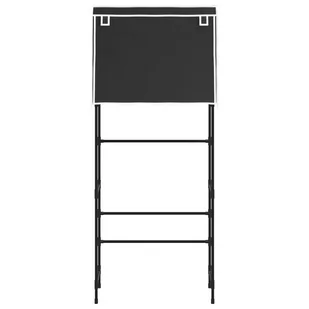 Lumarko 2-poziomowy stojak nad pralkę, czarny, 71x29,5x170,5 cm, żelazo - Półki łazienkowe - miniaturka - grafika 4