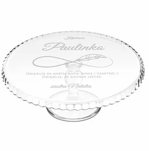 Patera szklana do ciasta z grawerem dla siostry - Tace i patery - miniaturka - grafika 1