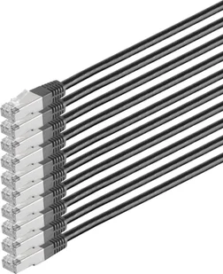 Kabel sieciowy patch S/CONN, kat. 6, S/FTP, PIMF, bezhalogenowy, VE10, czarny, 1,0 m (75711-HS-SET10) - Kable miedziane - miniaturka - grafika 1