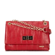 Torebki damskie - Damska crossbody z ekoskóry dwukomorowa mała czerwona - miniaturka - grafika 1