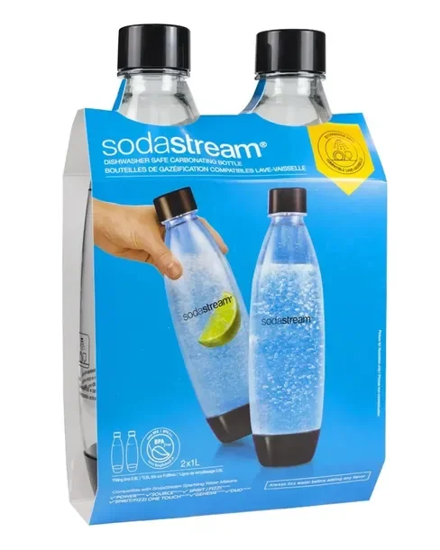 2 x 2x 1L Butelka SodaStream Fuse do saturatora wody czarna do zmywarki