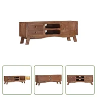 Szafki RTV - The Living Store Szafka pod telewizor 110x30x40 cm Surowe drewno mango - miniaturka - grafika 1