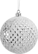Bombki - Art-Pol Komplet bombek 6 szt. biały-srebrny 10 cm 147588 - miniaturka - grafika 1