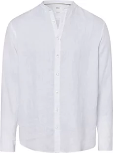 BRAX Lniana koszula męska Lars U AIRWASHED lniana koszula w stylu Lniana, biała, L, biały, L - Koszule męskie - miniaturka - grafika 1