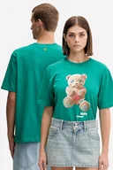 Koszulki i topy damskie - Barrow t-shirt bawełniany kolor turkusowy F5BWUATH118 - miniaturka - grafika 1