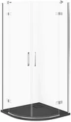 Kabiny prysznicowe - Cersanit SET C626 Kabina CITY PÓŁOKR CHROM 90X90X195+TAKO SLIM SZARY MAT WIR - miniaturka - grafika 1