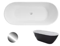 Wanny - Wanna Wolnostojąca Besco Moya Matt Black&White 170 + klik-klak chrom - miniaturka - grafika 1