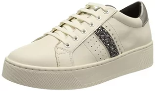 Sneakersy damskie - Geox Damskie sneakersy D Skyely, Off White Dk Silver, 38 EU - grafika 1