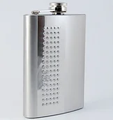 Piersiówki - Piersiówka Połysk Tłoczenie Boczne Kropki 240ml 8oz 6-3137 - miniaturka - grafika 1