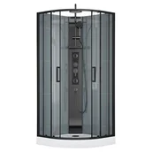 Kabiny prysznicowe - Kabina prysznicowa z hydromasażem Wega 90 BLACK KERRA - miniaturka - grafika 1