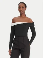 Bluzki damskie - KARL LAGERFELD Bluzka B1W17009 Czarny Slim Fit - miniaturka - grafika 1