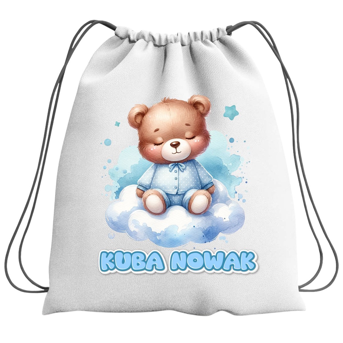 Plecak Worek Miś Misie Niebieski Szkolny Na Buty WF Obuwie Z Napisem