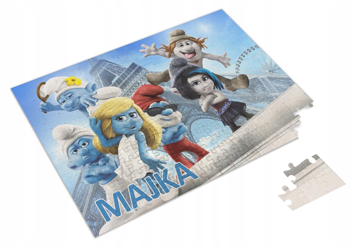 Puzzle + IMIĘ + pudełko Smerfy Smurf A3 252 el. #1