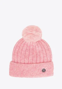 Czapka damska zimowa z pomponem różowa - Czapki damskie Czapka damska zimowa z pomponem różowa - Czapki damskie - miniaturka - grafika 1
