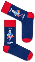 Skarpetki na Dzień Dziadka Super Dziadek w Pelerynie granatowe Milena - Skarpetki męskie - miniaturka - grafika 1