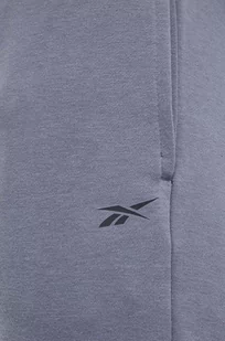 Reebok spodnie dresowe kolor szary gładkie - Spodnie męskie - miniaturka - grafika 1