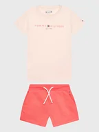 Spodenki damskie - Tommy Hilfiger Komplet t-shirt i szorty sportowe KG0KG07281 D Różowy Regular Fit - miniaturka - grafika 1