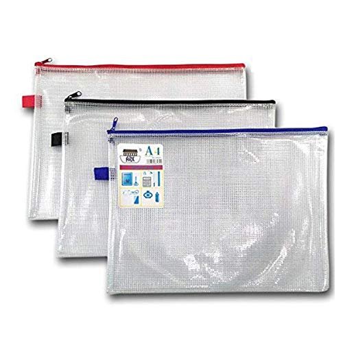 6 x torba tufowa A4+ torba szkolna, wodoodporna, do przechowywania, mocny piórnik, portfel na zamek błyskawiczny (360 x 260 mm) od ARK