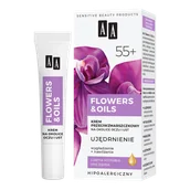 Kremy do twarzy - Flowers&Oils 55+ Ujędrnienie krem przeciwzmarszczkowy na okolice oczu i ust 15 ml - miniaturka - grafika 1