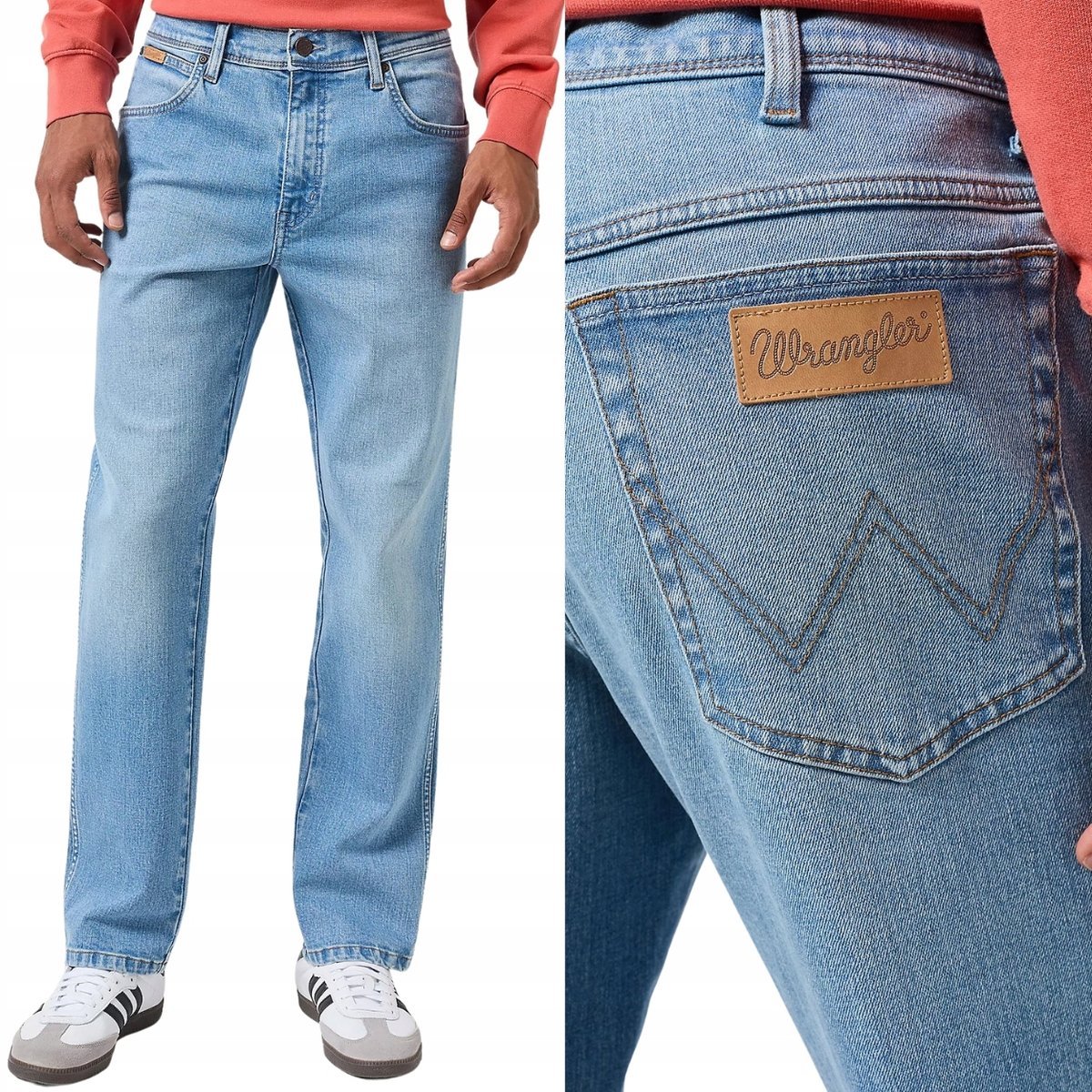 Wrangler TEXAS Clever KLASYCZNE SPODNIE JEANSOWE BLUE DżINS W42 L34