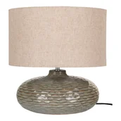 Noże stołowe - Khaki lampa stołowa ceramiczna z tekstylnym kloszem (wysokość 44 cm) Oldham – House Nordic - miniaturka - grafika 1