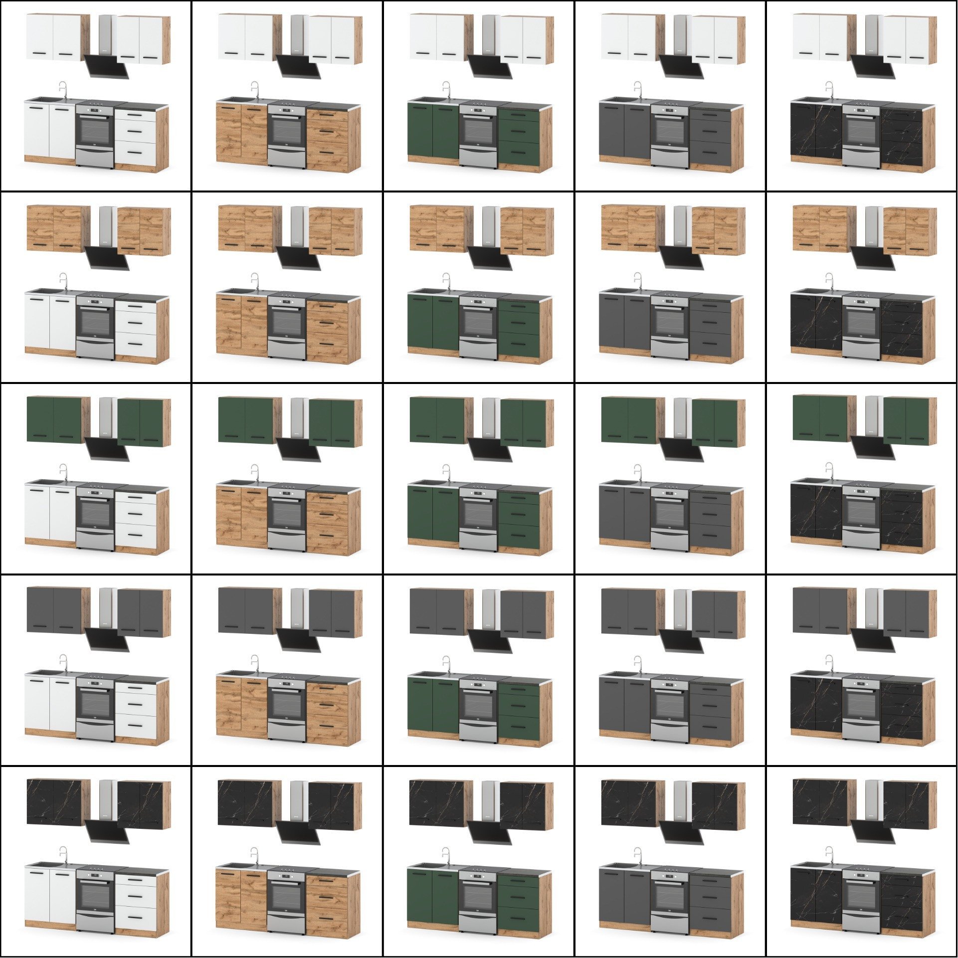Meble Kuchenne Białe Z Drewnem Nowoczesne Modułowe Kuchnia Rest 2.0m Wotan