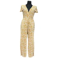 Kombinezony - Pull&Bear Kombinezon na Krótki Rękaw Wygodny Żółty w Białe Kwiatki Rozmiar S - miniaturka - grafika 1