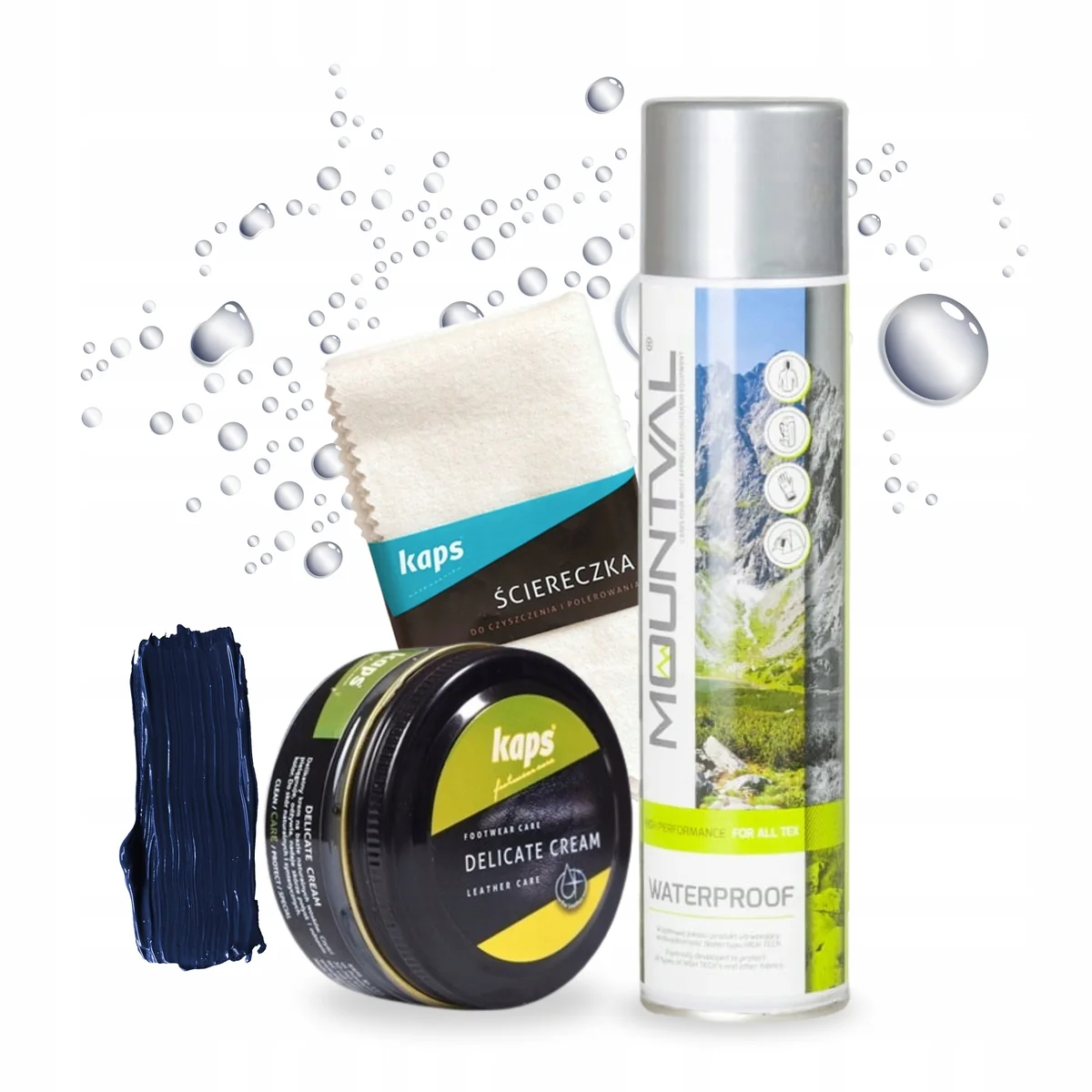 Waterproof Spray i Krem Woskowy do Butów ze Szmatką Zestaw 3w1 Kaps
