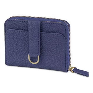 Portfele - Vaultskin BELGRAVIA damski portfel z zamkiem błyskawicznym wokół małego portfela RFID, Matowy niebieski, Jeden rozmiar, Minimalistyczny - grafika 1