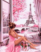 Kolorowanki, wyklejanki - Malowanie po numerach 40x50 Dziewczyna z różami - miniaturka - grafika 1