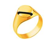 Sygnety - Złoty pierścionek z onyksem - sygnet - miniaturka - grafika 1