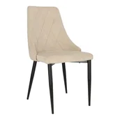 Krzesła - Krzesło Loretta velvet beżowe czarne - miniaturka - grafika 1